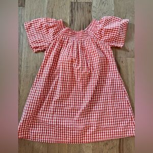 August Morgan orange gingham dress